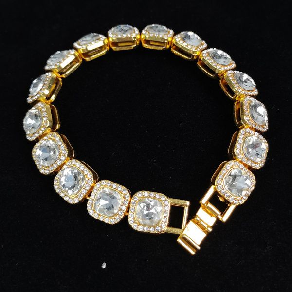 accessori da uomo hiphop tondo tetramid diamante roccia zucchero trapano pieno collana color oro intarsiato di diamanti