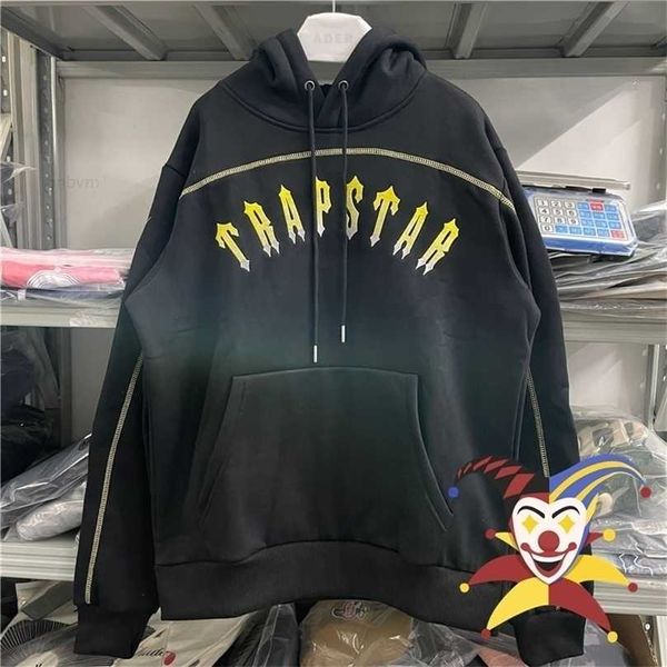 Moletons moletons masculinos nqxb molhas TRAPSTAR LONDON GRADIONE AMARELO MENINO Bordado Mulher 1 Pulloves unissex de alta qualidade Fleece Hoody 221019