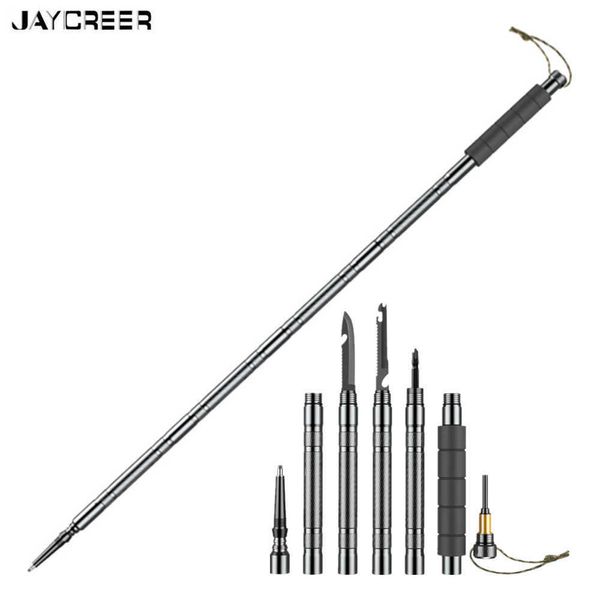 Trekkingstokken JayCreer Walking Hiking Stick Trekkingstokken Outdoor Survival Tool Kits J230224