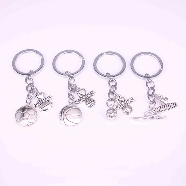 Key Rings 20pcs Sport Football Basketball Volleyball Keychain Pendant Gift For Sport LOVEr J230222