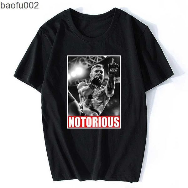 Camisetas masculinas Conor McGregor Notorious Men T-shirt Creative Design Creative Tee Momente Mosco de Streetwear Tee Cool camisa Homme Tees de grandes dimensões