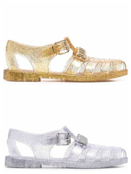 pantofole da uomo e donna unisex alla moda dal design a gabbia, sandali in gelatina con dettagli glitterati e hardware misura euro 35-45