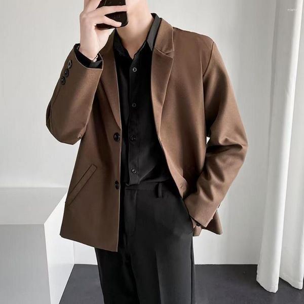 Ternos masculinos Men traje jaquetas blazer casaco Slim Fit Smart Spring Spring Fina de moda Moda A asiática Single Bastted coreana Chegada preta