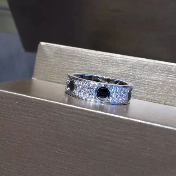 Anelli a fascia classici vite amore anello diamanti pieni acciaio al titanio chiodo nero lettere da donna da uomo oro argento designer regalo di lusso fidanzata gioielli da sposa