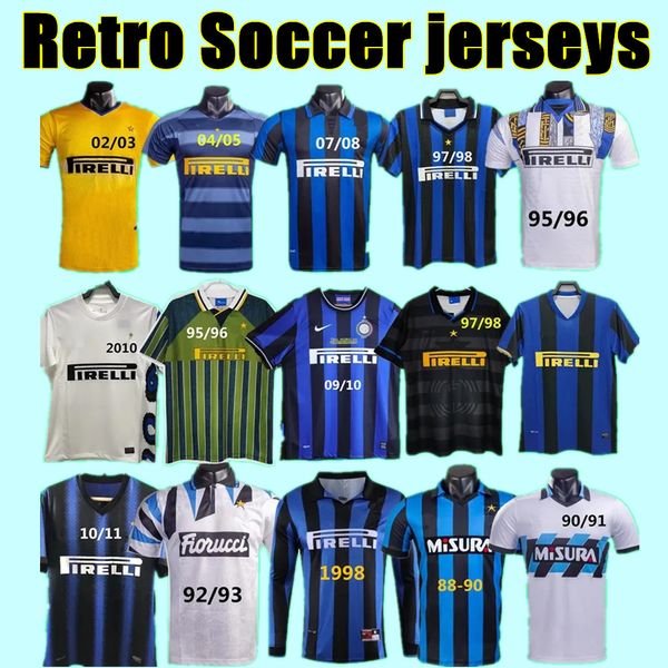 SNEIJDER ZANETTI Classic Inters Retro Soccer jerseys 1988 90 91 92 93 Djorkaeff MILITO Baggio Pizarro Djorkaeff ADRIANO MILANs 1994 95 96 97 98 99 Berti Football Shirt