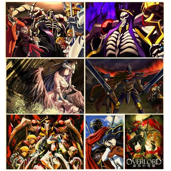 Overlord-Poster, Bone King, Vintage-Metallblechschilder, Bar, Club, Café, Heimdekoration, Comics, Wandkunst, Poster, Geschenke für Anime-Liebhaber, personalisierte Dekoration, Größe 30 x 20 cm, w02