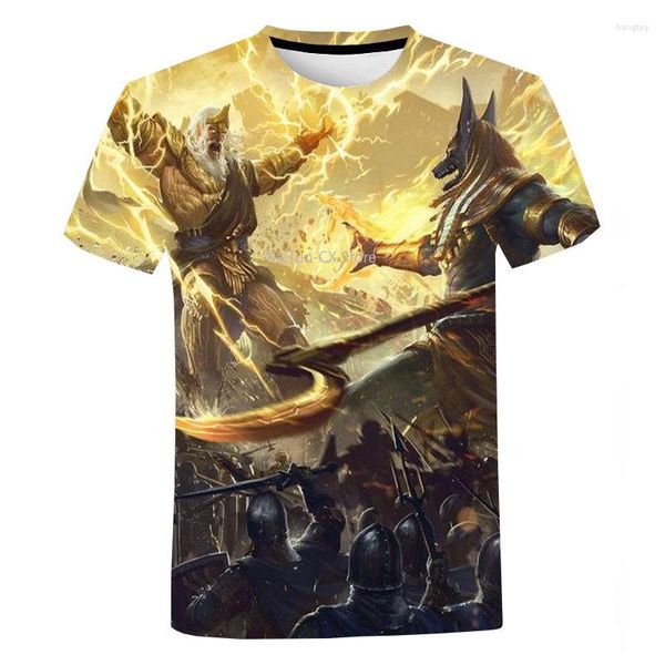 Camisetas masculinas 2023 Moda de verão de tamanho grande camisa masculina 3D Indianos imprimem o padrão de personagem engraçado de personagens de personagem curto tops de mangas curtas