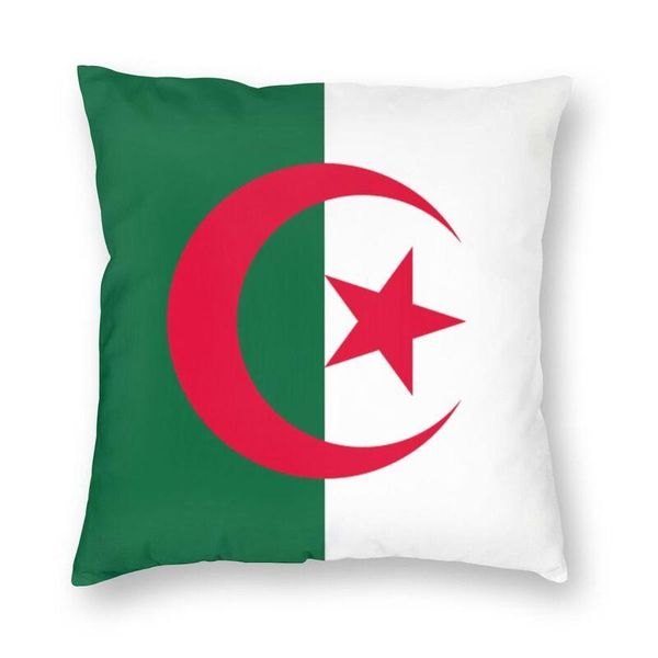 Kissen /dekorativer Algerien -Flaggenabdeckung Doppelte Seite 3D -Druck Algerianer stolze patriotische Bodenhülle für Auto cooler Kissenbezug Haus D.