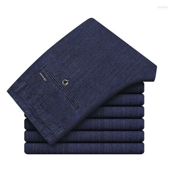 Männer Jeans Frühling Und Sommer Dünne Baumwolle Denim Casual Hosen Business Gerade Lose Stretch Anzug Männliche High-End-marke Hosen Naom22