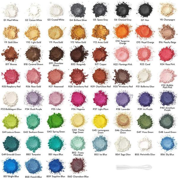 Nagelglitter 126 Farben Perlenglimmerpigment für DIY Epoxidharz Perlglanzpulver Lipgloss Seife Herstellung Make-up Lidschatten