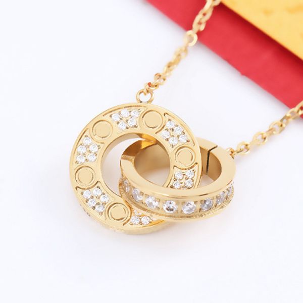 Collana Set di gioielli di design Collane con ciondolo Orecchini a bottone Collana in argento dorato Collana a catena da donna con borsa