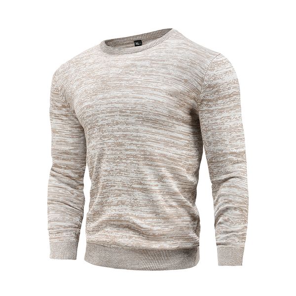 Camisetas masculinas Pullover de algodão O-gola O suéter masculino Moda de cor sólida cor de alta qualidade Sweaters Slim Men malha marinha 230225