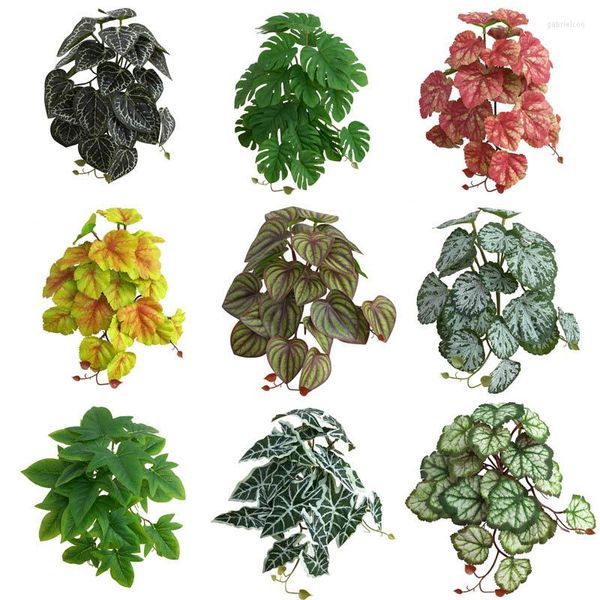 Flores decorativas Planta artificial Bonsai Fake Leave Simulação Arranjo de jantar Plástico Mesa de jantar Ornamento de decoração de jardim