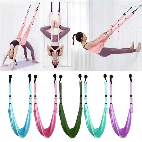 Yoga Stripes Aerial Swing Rope Atmungsaktives Anfänger-Widerstandsband Leg Splits Praktisches Fitnessstudio Fitness Elastisches Stretchband Yogagürtel J230225