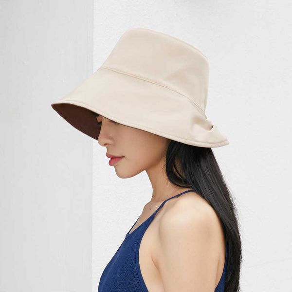 HBP Kalite Geniş Kötü Şapkalar Kadınlar İçin Yüksek Kova İlkbahar Yaz Panama Balıkçı Kapağı Katlanabilir Tersinir Moda Tasarımcısı Sokak Sun Hat Chapeau P230327