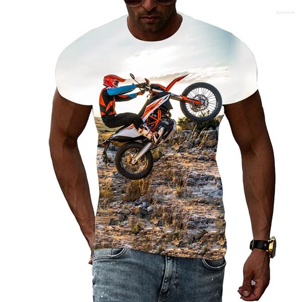 Camas de camisetas masculinas JUMEAST SUMMER GRAPHIC DE MOTOCROSS LEAST para homens moda Motocicleta Casual 3D Trending 2023 T-shirts Mangas curtas