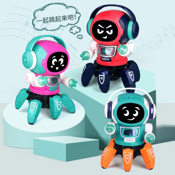 Animali elettrici/RC Robot da ballo Animali domestici elettrici Giocattoli brillanti musicali 6 Artigli Polpo Robot Giocattoli educativi interattivi Giocattolo per bambini Regalo Animale domestico digitale 230225