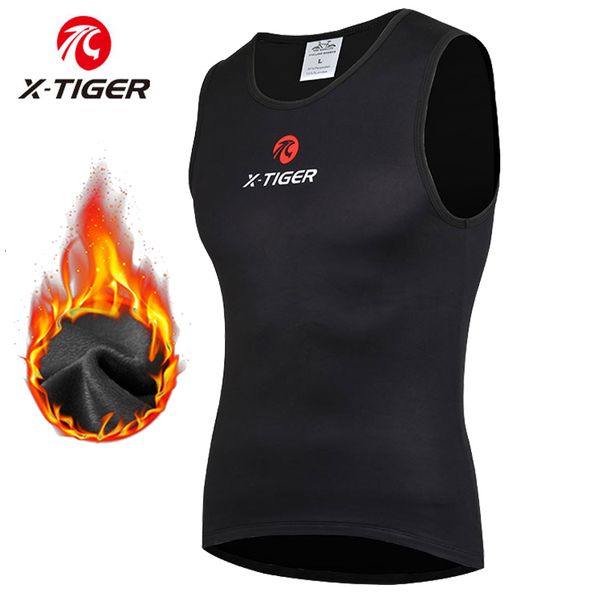 Intimo da ciclismo X-TIGER Inverno Ciclismo Base Layer senza maniche in pile Sport Maglie da bici Bicicletta Mantieni calda Camicia senza maniche Calda biancheria intima da bici 230224