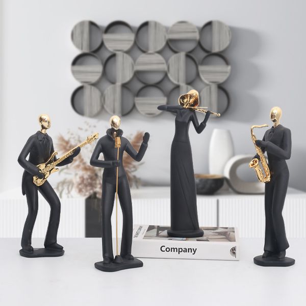 Oggetti decorativi Figurine Scandinavo minimalista astratto musica danza scultura figura ornamento decorazione domestica mobile TV vino 230224