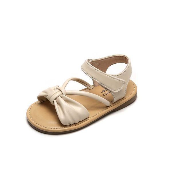 Sandalen Mädchen Sandalen 2022 Sommer Bowtie Softsoled Sandalen Niedliche atmungsaktive kleine Baby-Prinzessin Kleid Allmatch Strandsandalen 16 Jahre Z0225