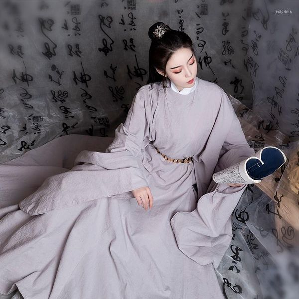 Vestido de hanfu original de desgaste do palco Ming Ming Round Neck Robe para homens mulheres chinesas de fantasia tradicional de dança