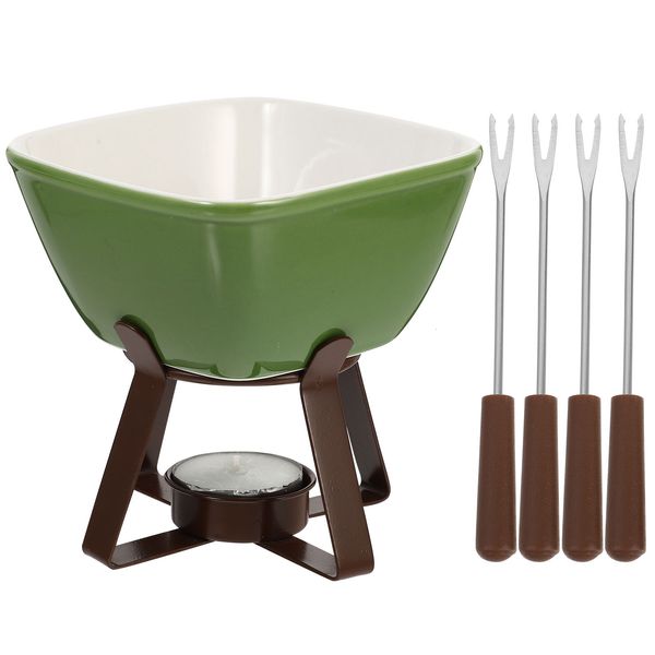 Set Caffettiere Formaggio Fonduta Burro Fusione Cioccolato In Ceramica Riscaldatore Con 230224