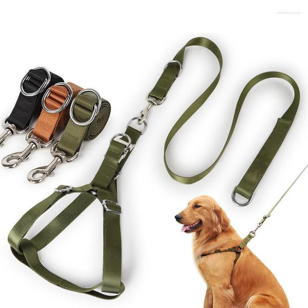 Hundehalsbänder, Nylon, große Leine, verstellbares Hundegeschirr, langlebig, für große Outdoor-Walking-Trainingszubehör, Heimtierbedarf