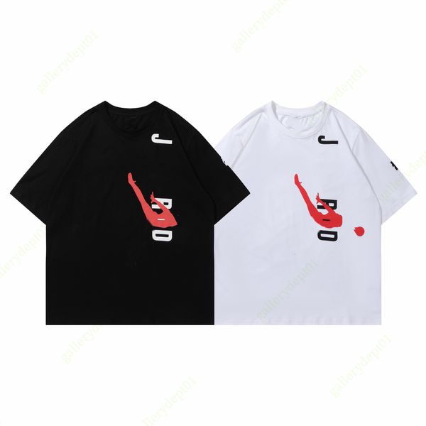 2023 camisetas de camisetas masculinas camisetas camisetas camufladas de roupas rosa bordadas atr￡s da carta no peito Tee de camiseta grafite A1