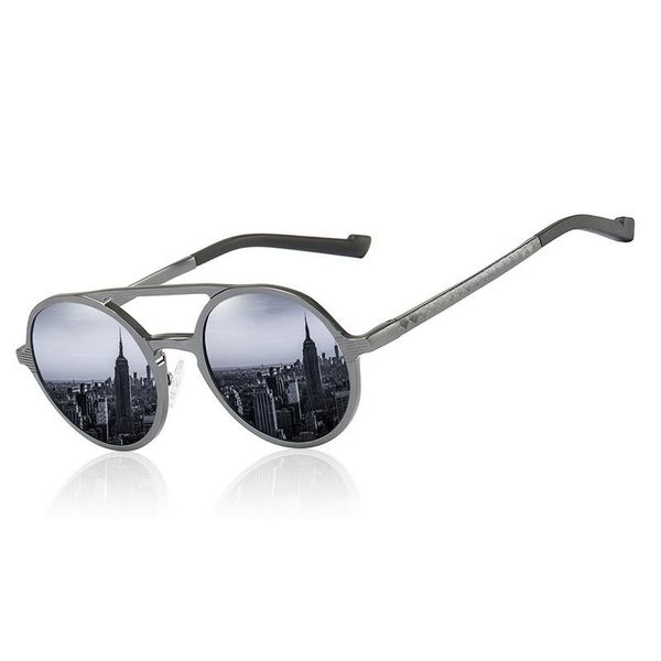 Óculos de sol retro redondo steampunk alumínio de alumínio masculino clássico de condução clássica uv400 sem boxsunglassessungulas