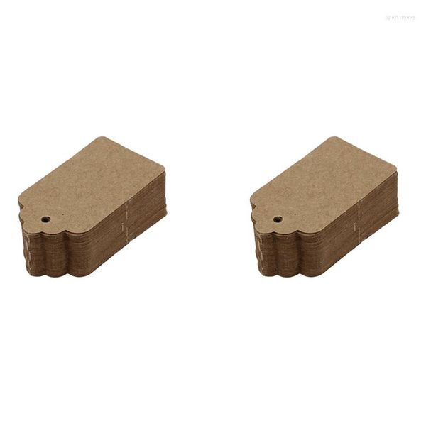 Hediye Sarma Paket 100 Rustik 40mmx70mm Taraklı Kraft Kağıt Kartı Boş Kahverengi Tag Diy Bagaj Fiyat Etiketi - Küçük (100)