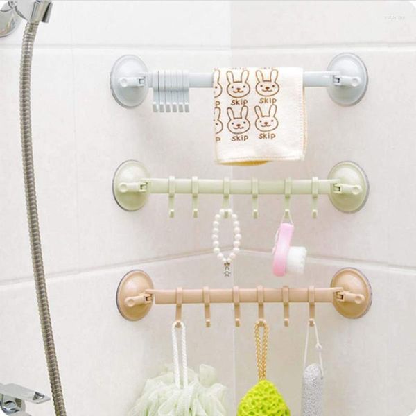 Set di accessori da bagno 5 pezzi Gancio regolabile Rack Doppia ventosa Porta asciugamani da appendere Mensole Tipo di blocco Ventosa Accessori da cucina e bagno