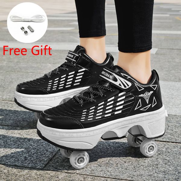 Kleid Schuhe Verformung Rollschuhe Frauen Männer Parkour Skate Schuhe Kind Erwachsene Turnschuhe Kinder Schuhe Unisex 4 Räder Laufen Sport schuhe 230225