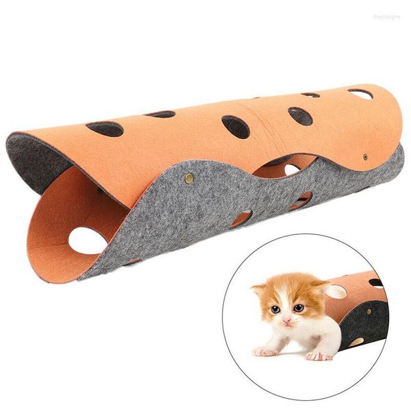 Brinquedos de gato brinquedo de cachorro feltro splicing túnel diy túnel deformável kitten ninho de ninho colapsível house house interativa acessórios para animais de estimação