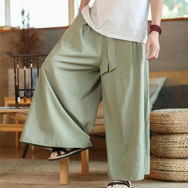 Мужские брюки Новые японские мужчины Harajuku Широкие штаны ноги комбинезоны Thai Knickerbockers Streetwear Swate Ant