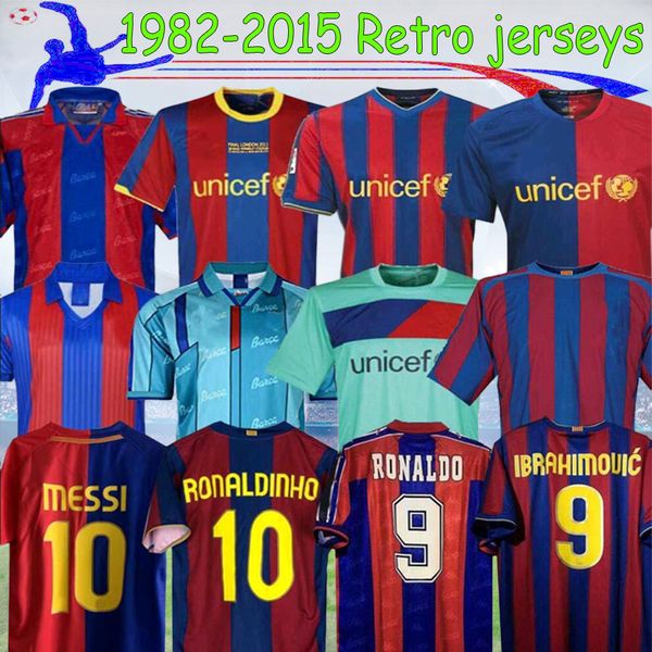 Barcelona Retro-Fußballtrikots 96 97 03 04 05 06 07 08 09 10 11 14 15 XAVI RONALDINHO RIVALDO GUARDIOLA PUYOL Iniesta Finals Maillot de Foot 1899 1999 DAVID VILLA