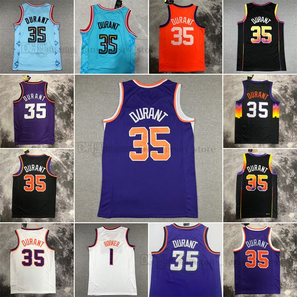 Custom impresso 2023 Nova camisa de basquete 35 Kevin 1 Devin Durant Booker Nome Número de alta qualidade Sport Sport Sale Homem de alta qualidade Man