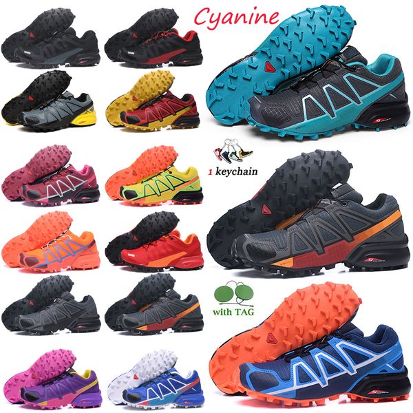 2023 Authentic 4 Pro Running Shoes speed cross Outdoor Salomon mens SpeedCross Triple Black Pink Trainers Men Sports Tennis