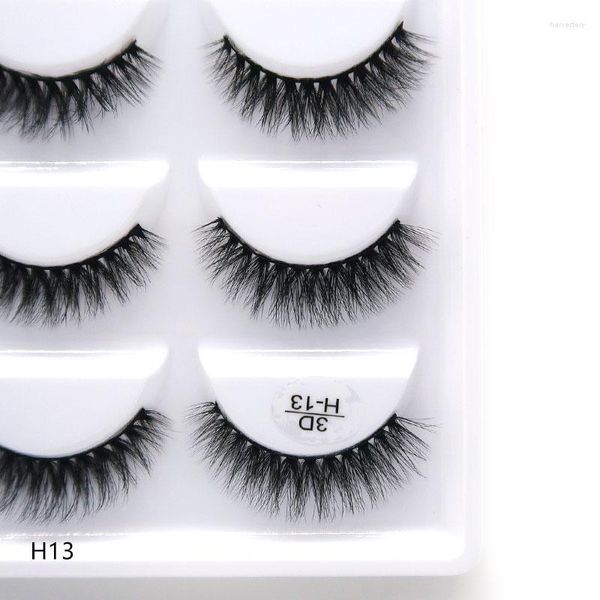 Ложные ресники 5/50boxes Real Mink Fake 3D Natural Lashes Мягкие ресниц Удлинительный комплект для макияжа Ciliofalse Harv22