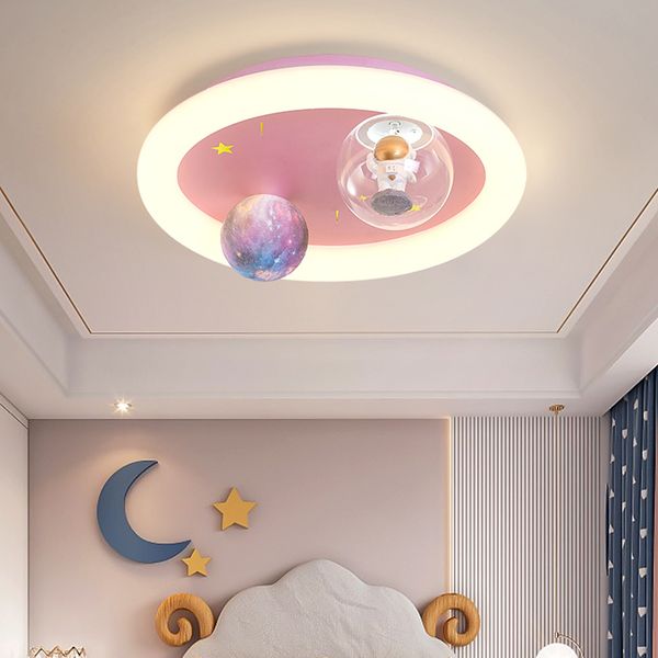 Luzes de teto moderno liderado para quarto de bebê meninos meninas quarto desenho animado lâmpada de terra infantil