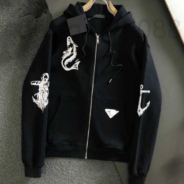 Erkek Hoodies Sweatshirts Tasarımcı Sweater Sportswear Sportswear Kış Moda Erkekler Sıradan Spor Kaput Kadınlar Hayvan Baskı Fermuarı Uzun Kollu Ceket UGXA