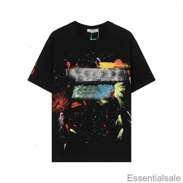 Ärmel Herren kurze T-Shirts Italien Trend Lavins Designer T-Shirts Mode handbemalte Graffiti bedruckte Tops High Street Baumwoll-Sweatshirt 37y4