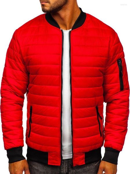 Erkekler Down Erkek Stand Yakası Ceketler Kalın Pamuk Pamuklu Paltalı Zipper Parkas Adam Sonbahar Kış Sıcak Kırmızı Ceket Dış Giyim Plus Boyut M-4XL
