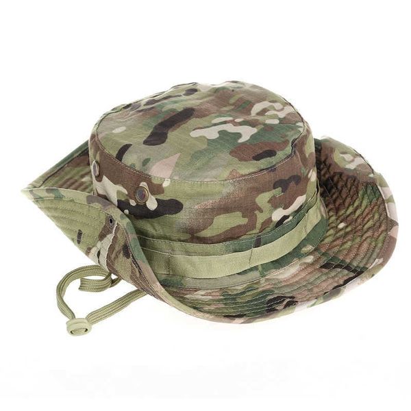 Cappelli a tesa larga US Army Cappelli a secchiello Camouflage Boonie Hat Addensare Berretto tattico militare Caccia da uomo Escursionismo Pesca all'aperto Berretto da arrampicata G230224