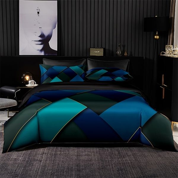 Bedding Sets Classic Set Duvet Capa 264x228 com travesseiro 220x230 Quilt de alta qualidade Queen King Size Black Bed Sheet 230224