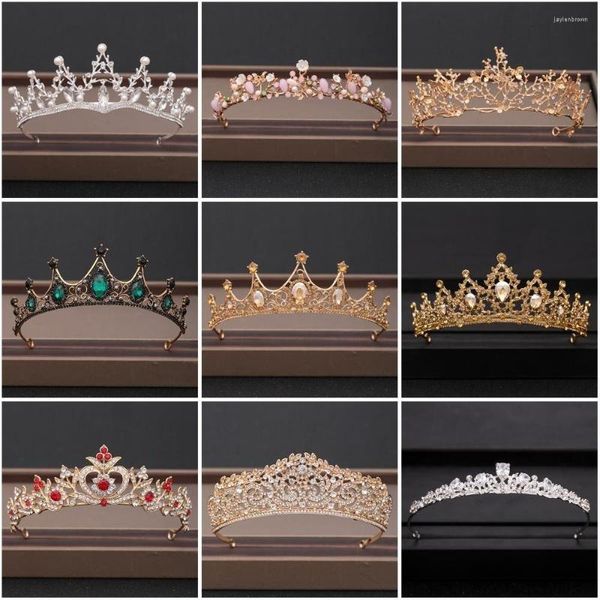 Cabeças de cabeça Rhinestone Crown Bridal Tiara Princesa Cristal Cristal Prom Hair Band Jóia da cabeça da cabeça