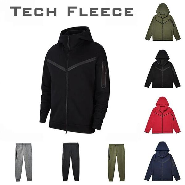 Erkekler Pantolon Tech Fleeces Full Zip Kalın Tasarımcılar Pantolon Trailsuists Mens Hoodies Setleri Ceketler Fitness Eğitim Spor Alanı Pamuk Hoodys Joggers Techfleeces