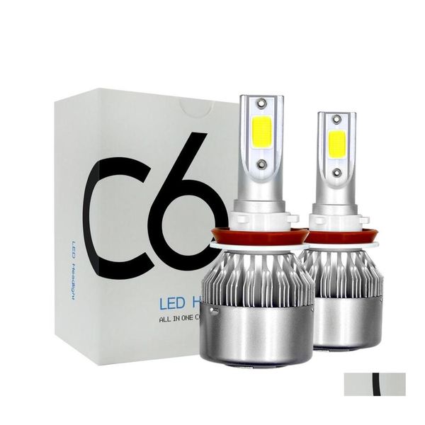 CARRO DE CARRO DE CARRO DVR C6 LED 72W 7600LM Cob Headlamp BBS H1 H3 H4 H7 H7