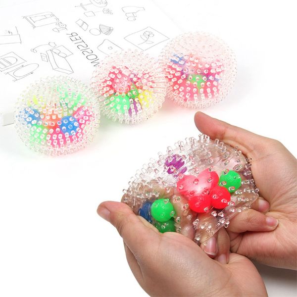 6 см радуги против стресса игрушки для шариков с давлением edget sensory scieze massage massage ball.
