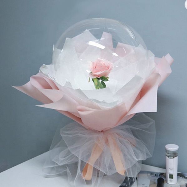 Iluminagem luminosa bal￣o luminoso rosa bouquet transparente bobo bola dia namorado presente anivers￡rio de casamento amigo de presente decora￧￵es de festas
