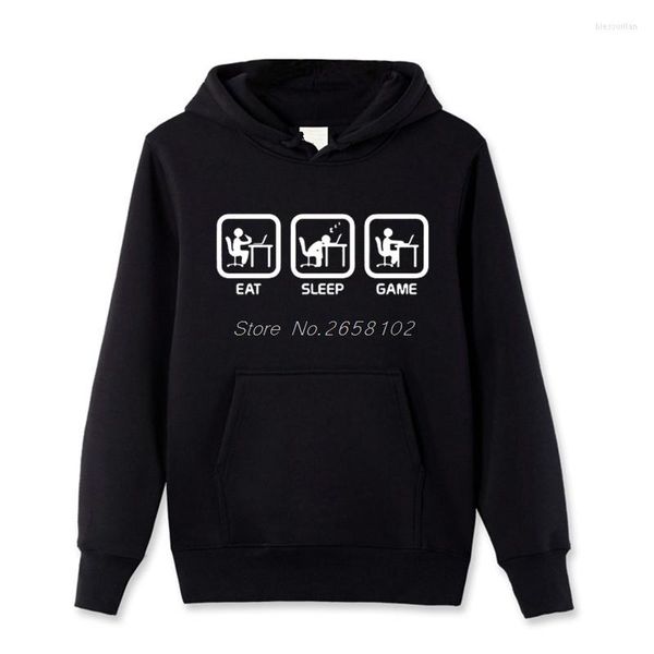 Erkek Hoodies Moda Eat Uyku Oyunu Gamer Komik Erkekler Sıradan Baskı Baskılı Kolej Pamuk Polar Kültürü Sweatshirt